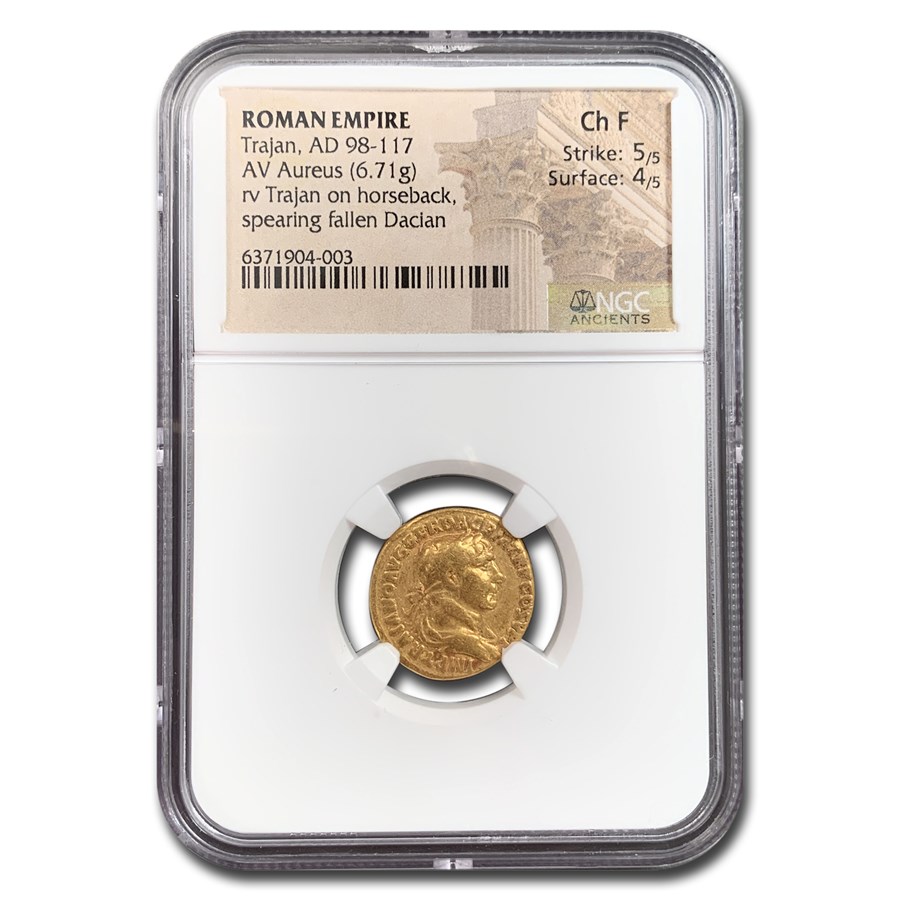 Buy Roman Empire AV Aureus Trajan 98-117 AD Ch Fine NGC (RIC II 209 ...