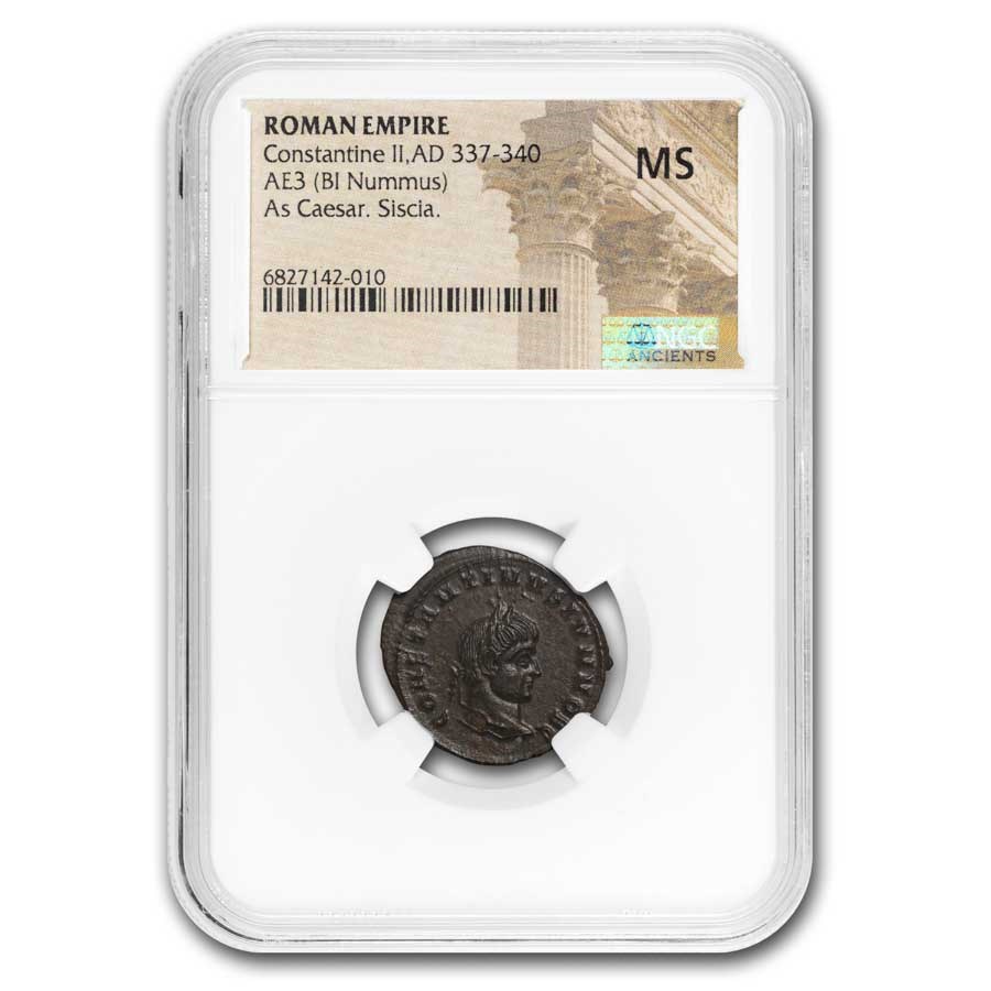Roman Empire BI Nummus Constantine II 337-40 MS NGC (Random Coin)
