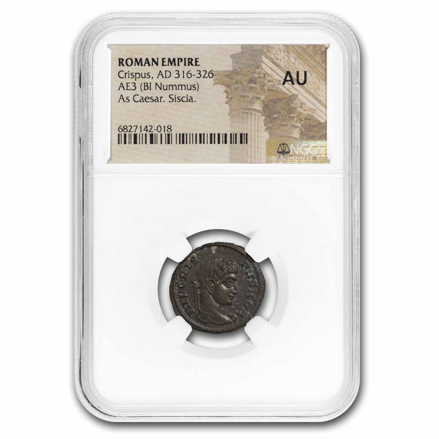 Roman Empire BI Nummus Crispus (316-326 AD) AU NGC (Random Coin)