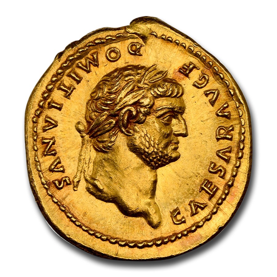 Roman Gold Aureus Emp Domitian (81-96 AD) Ch AU NGC (Fine Style)