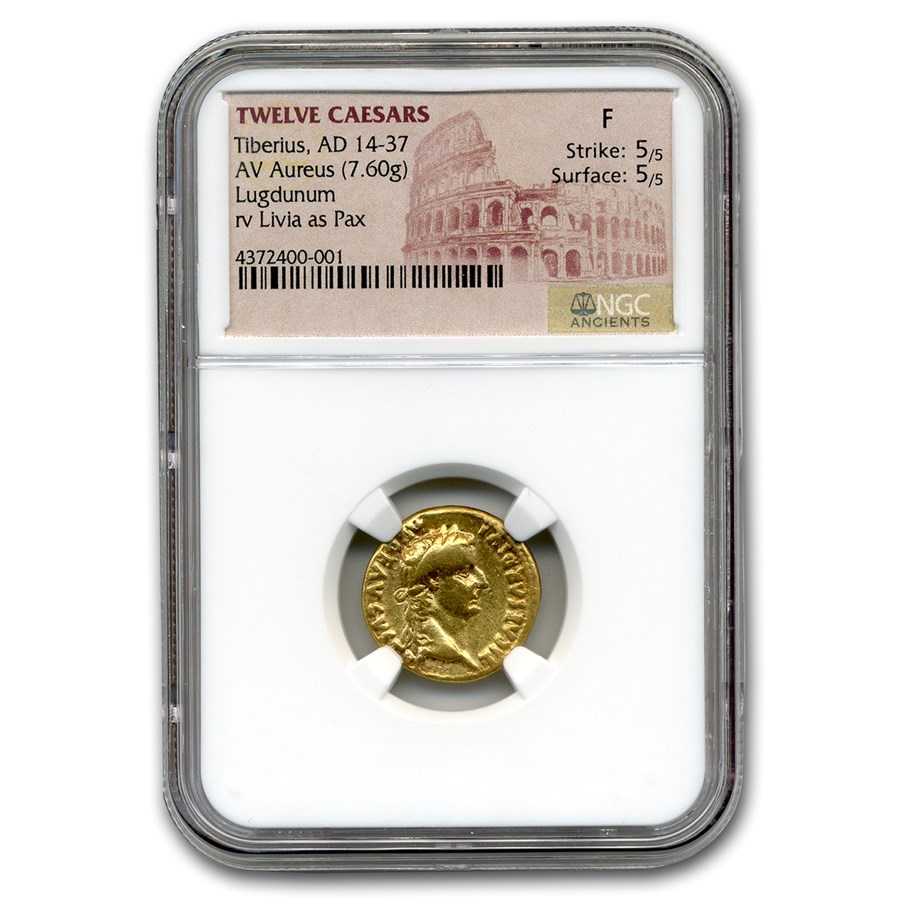 Buy Roman Gold Aureus Emperor Tiberius (14-37 AD) Fine NGC | APMEX