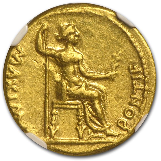 Buy Roman Gold Aureus Tiberius AU NGC (14-37 AD) | APMEX