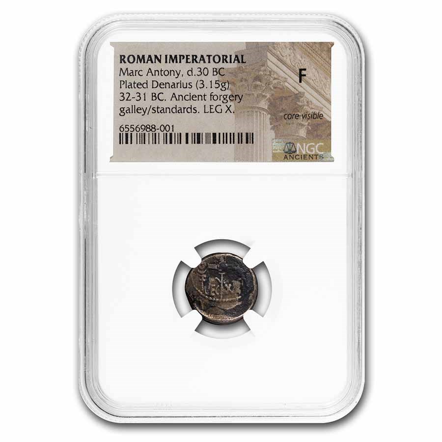 Buy Roman Plated Denarius Marc Antony Legion X (30 BC) Fine NGC | APMEX