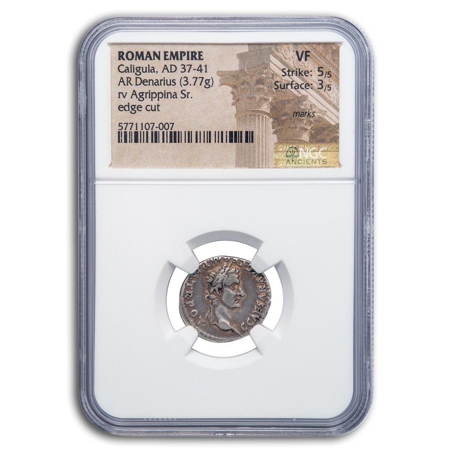 Buy Roman Silver Denarius Emperor Caligula (37-41 AD) VF NGC | APMEX