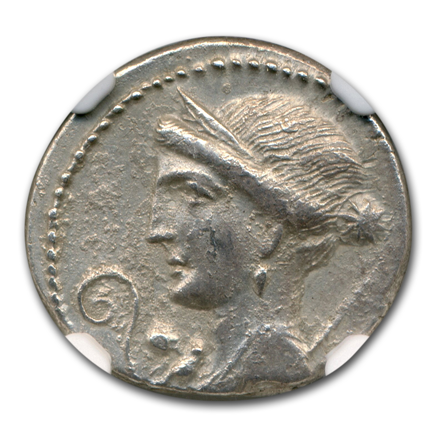 Buy Roman Silver Denarius Julius Caesar (44 BC) AU NGC | APMEX