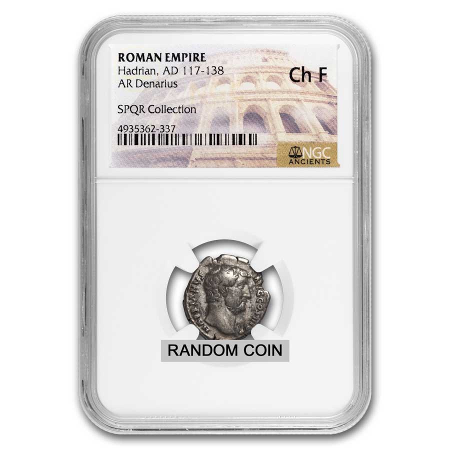 Rome AR Denarius Hadrian (117-138 AD) Ch Fine NGC (Random Coin)