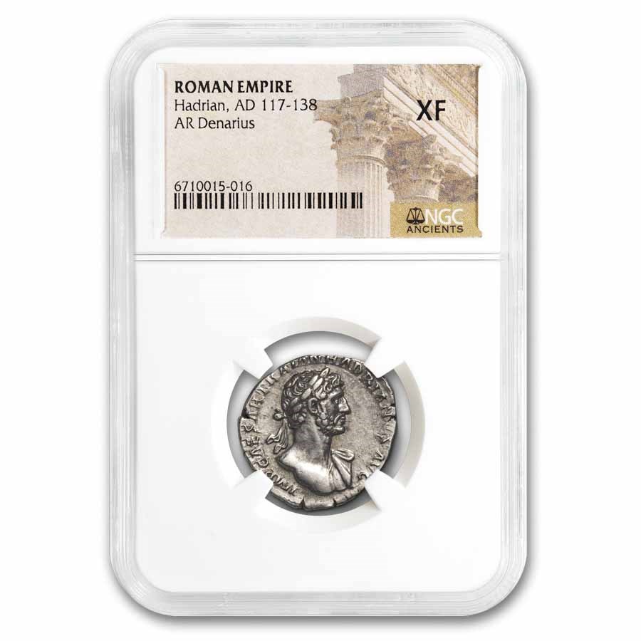 Rome AR Denarius Hadrian (117-138 AD) XF NGC (Random Coin)