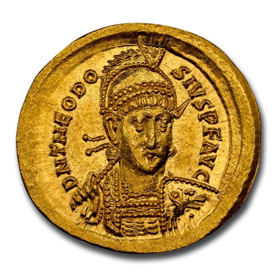 Rome AV Solidus Theodosius II (402-450 AD) Ch MS NGC (RIC X 202)