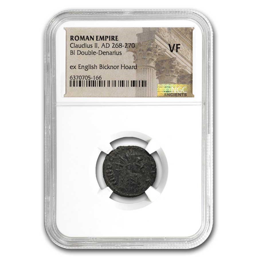 Rome Dbl Denarius Claudius II 268-270 AD VF NGC (Bicknor Hoard)