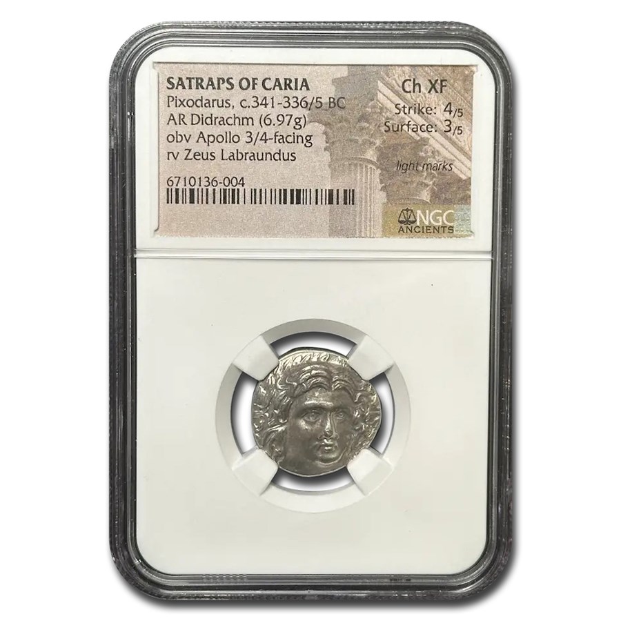 Satraps of Caria AR Didrachm Hidrieus (341-336/5 BC) Ch XF NGC