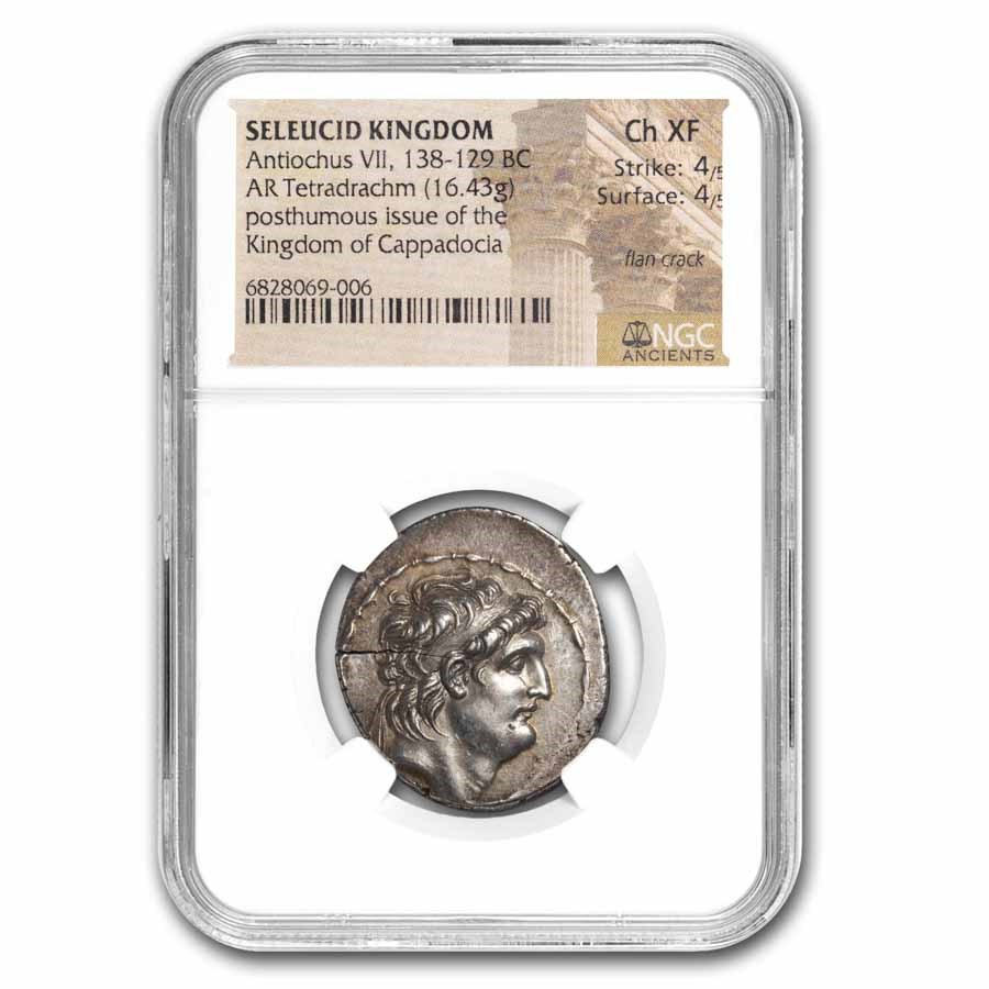 Seleucid Kingdom AR Tetradrachm Antiochus VII 138-29 BC Ch XF NGC