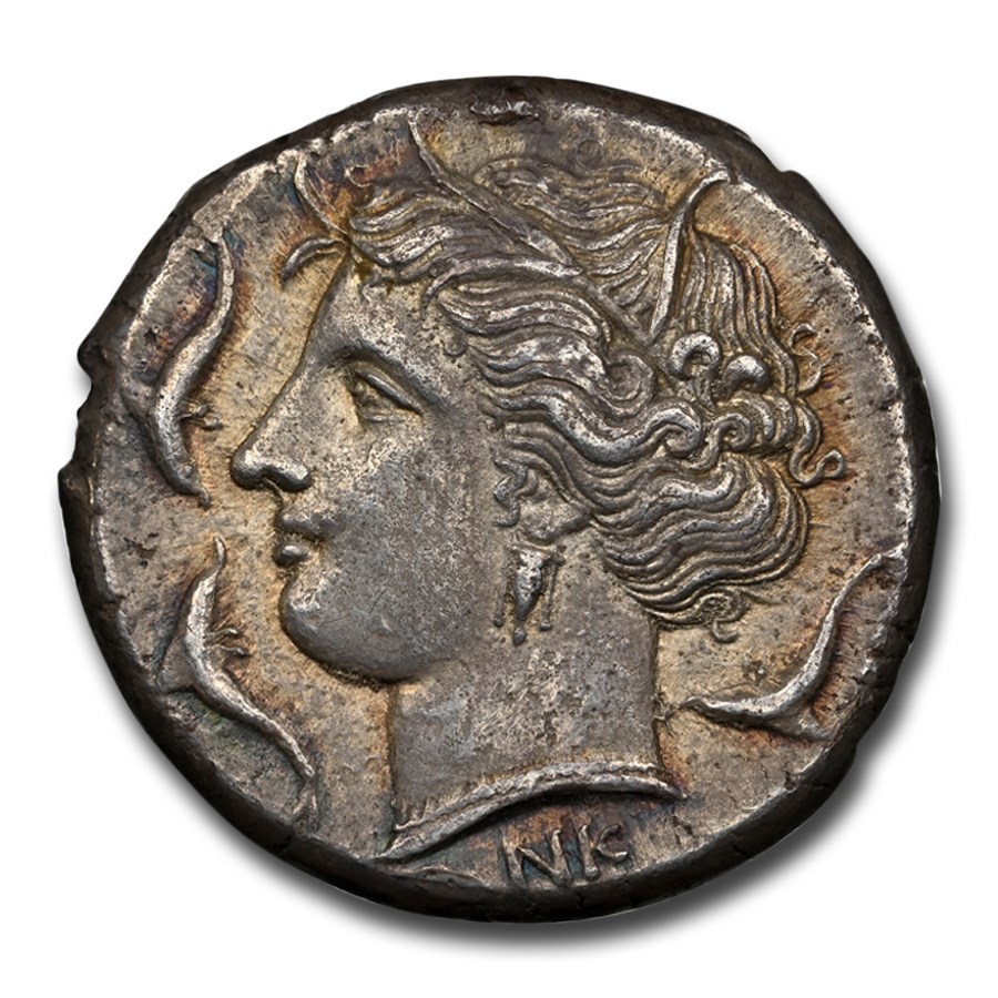 Sicily, Syracuse AR Tetradrachm 317-289 BC AU NGC (Fine Style)