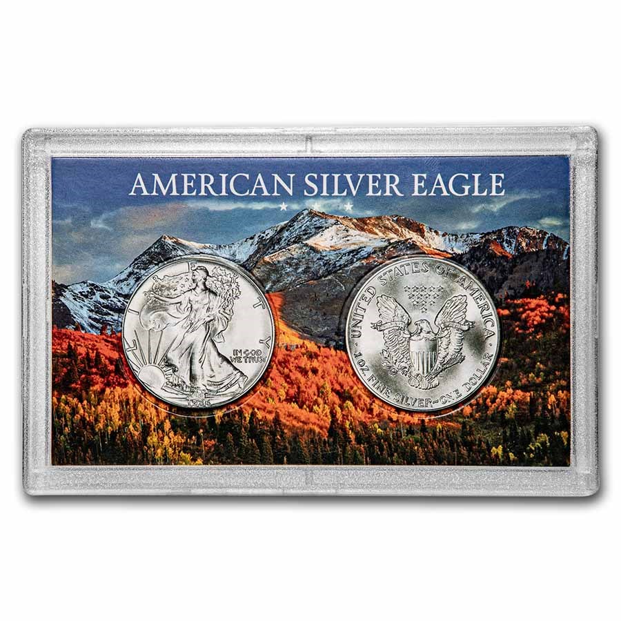 Silver American Eagle Harris Holder (Two-Coin, Snowy Mountain)