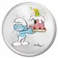 Smurfs Happy Birthday 1 oz Colorized Silver