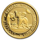 Somalia 1/25 oz Gold African Elephant BU (Random Year)