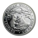 Somalia 1 oz Ag African Wildlife Leopard BU (Random, Abrasions)