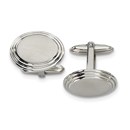 Stainless Steel Brushed and Polished Cuff Links - Oval