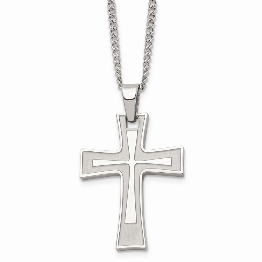 Buy Stainless Steel Cross Pendant Necklace - 24 in. | APMEX