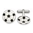 Stainless Steel Polished and Enameled Soccer Ball Cuff Links