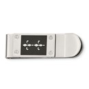 Stainless Steel Polished Enameled Fleur-de-Lis Money Clip