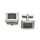 Stainless Steel Wire Brushed and Polished Cuff Links