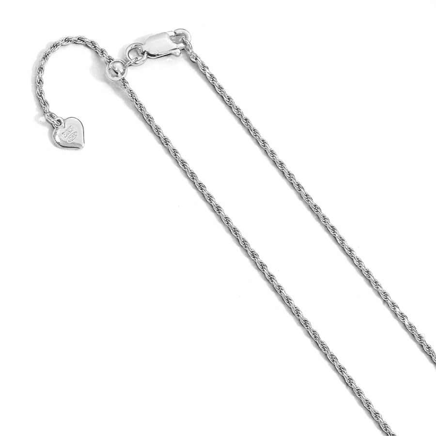 Sterling Silver 1.4 mm Adjustable D/C Rope Chain - 22 in.