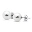 Sterling Silver 10-11 mm White Shell Bead Pearl Stud Earrings