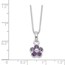 Sterling Silver Amethyst Flower Pendant Necklace - 16 in.