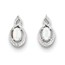 Sterling Silver Created Opal & Diamond Earrings