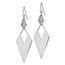 Sterling Silver Crystal Diamond Shape Dangle Earrings - 59 mm