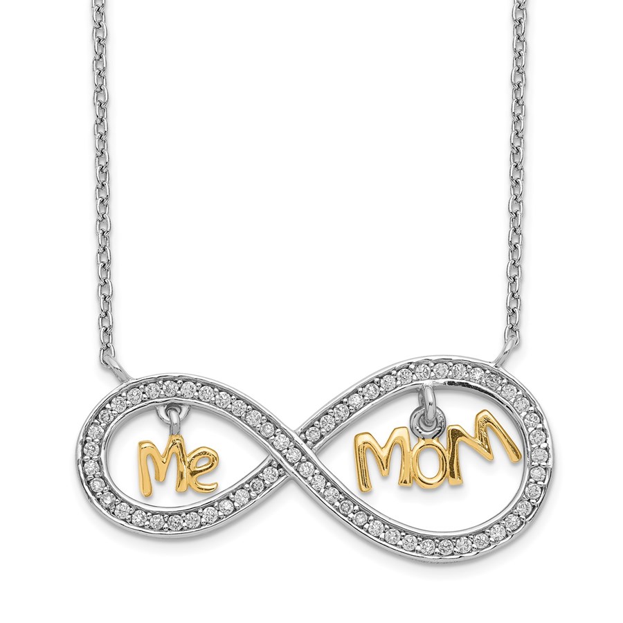 Sterling Silver Gold-plated Mom & Me Infinity Necklace - 18 in.