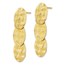 Sterling Silver Gold-tone Textured Dangle Earrings - 37.5 mm