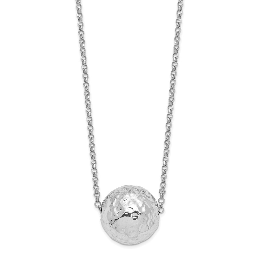 Sterling Silver Hammered w/ 2in ext. Necklace - 16 in.