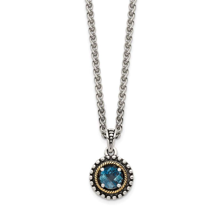 Sterling Silver London Blue Topaz Necklace - 18 in.