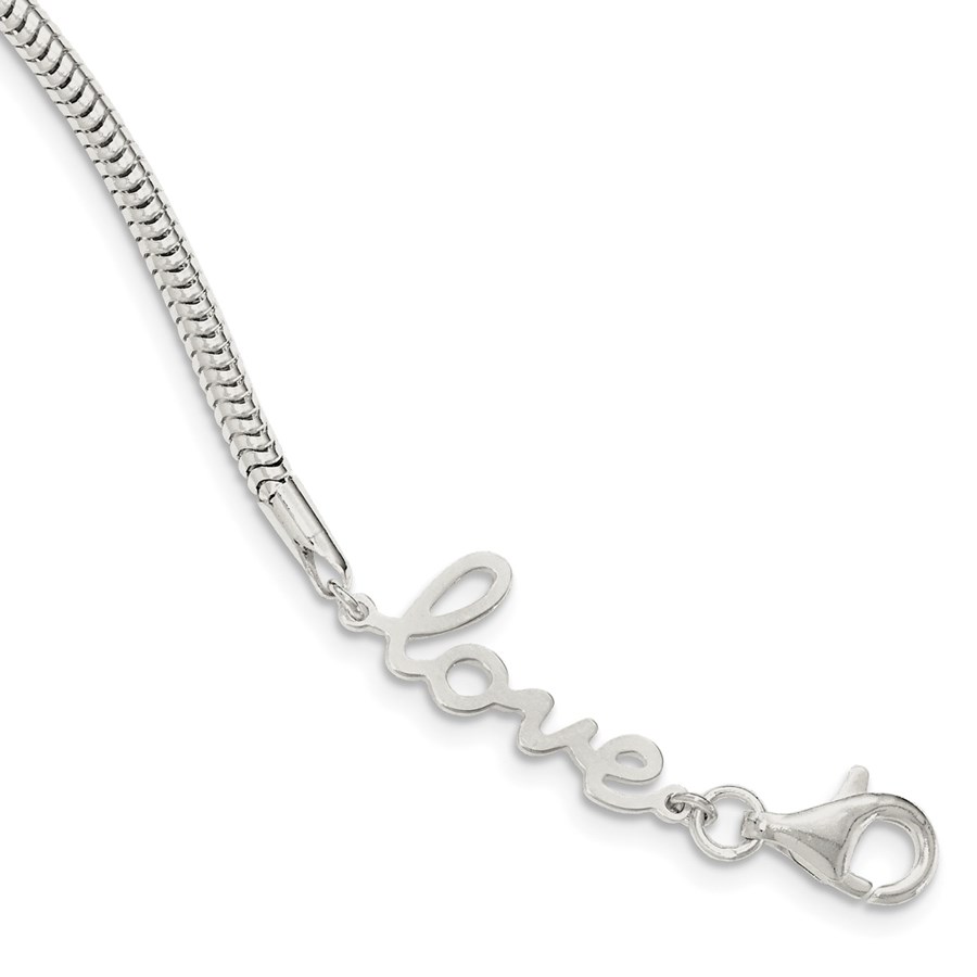 Sterling Silver LOVE Bracelet - 7.5 in.