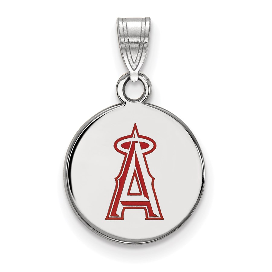 Sterling Silver MLB Los Angeles Angels Sm Enl Disc Pendant