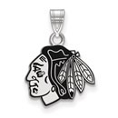 Sterling Silver NHL Chicago Blackhawks Enamel Pendant