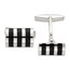 Sterling Silver Onyx Cuff Links - Black Stripes