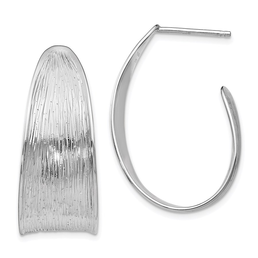 Sterling Silver Polished and Textured Earrings - 29.5 mm