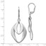 Sterling Silver Polished & Brushed Leverback Earrings - 53 mm