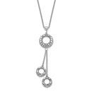 Sterling Silver Polished D/C Circle Dangle Necklace - 18 in.