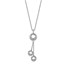 Sterling Silver Polished D/C Circle Dangle Necklace - 18 in.