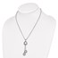 Sterling Silver Polished D/C Circle Dangle Necklace - 18 in.