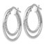 Sterling Silver Polished D/C Hoop Earrings - 25 mm