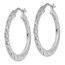 Sterling Silver Polished & D/C Hoop Earrings - 34 mm