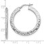 Sterling Silver Polished & D/C Hoop Earrings - 34 mm