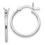 Sterling Silver Polished Hinged Hoop Earrings - 15 mm