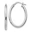 Sterling Silver Polished Oval Hinged Hoop Earrings - 27 mm