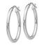 Sterling Silver Polished Oval Hinged Hoop Earrings - 27 mm