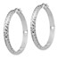 Sterling Silver Polished & Textured Hoop Earrings - 36 mm